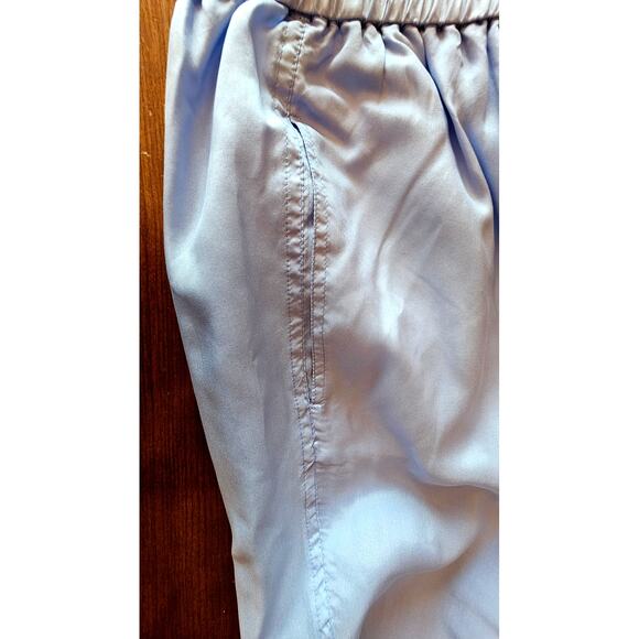 Mureli 100% Silk Pajama Pants Bottoms, light blue, pockets, Womens Sz M - Picture 4 of 6